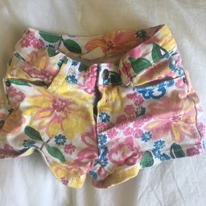 Fun floral jean shorts